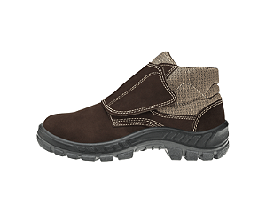 Bota de Segurança Marluvas Nobuck Café com Velcro | CA 43273
