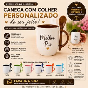 Caneca com colher personalizada