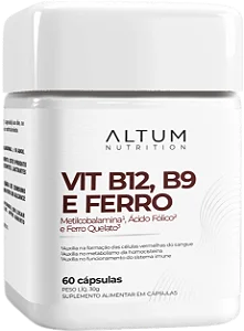 Vitamina B12, B9 e Ferro - 60 Cápsulas