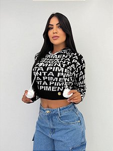 CROPPED LINHO POM POM PIMENTA ORIGINAL