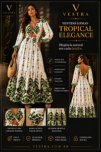 Vestido Longo Tropical Elegance Feminino