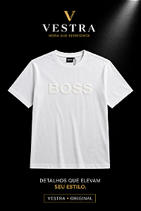 Camiseta BOSS Masculina Branca Premium