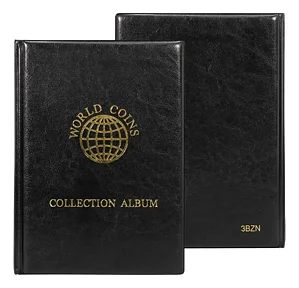 Álbum De Moedas Do Mundo Com 180 E 289 Etiquetas Dos Países