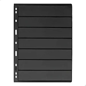 Kit 10 Folhas Para Selos 7 Divisões Fundo Negro 21x28cm