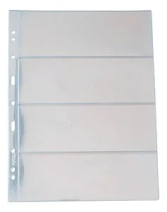 10 Folhas Cédulas Acetato 4 Divisões Sbolso 32x24cm Prom
