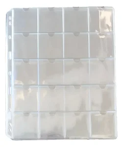 Kit 10 Folhas Plásticas Coin Holders 20 Divisões 23x28cm