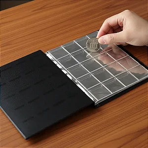 Álbum Pasta Numismático Para 200 Moedas Bolsos 4,2x4,5cm
