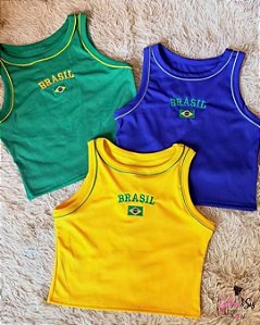 Kit 3 Regatinhas Cropped Copa do Mundo Brasil