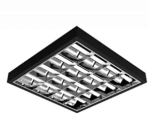 Luminária Comercial 4x9W Sobrepor com aletas/ cor preta