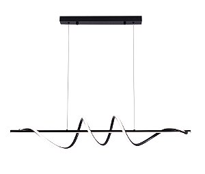 Pendente de Teto LED 36W 2700lm Três Temperaturas de Cor Bivolt Metal Preto e Silicone com Cabo de 1,5m