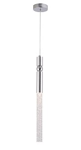 Pendente de Teto LED 5W 375lm 3000K Bivolt em Metal Cromado e Cristal com Cabo de 2m