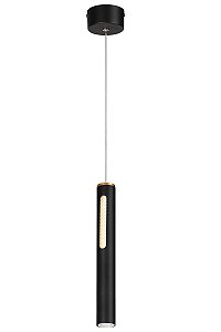 Pendente LED 32,5x4cm 7W 3000K 350LM Bivolt Metal Preto e Acrílico com Cabo de 1,5M