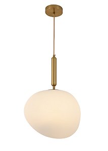 Pendente 32×26CM E27×1 Metal Bronze e Vidro Branco