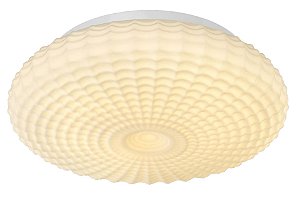 Plafon de Sobrepor LED Redondo 18W 3000K Bivolt Ø35x12cm Metal e Vidro Branco