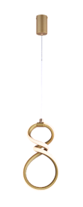 Pendente LED 16W 1120LM 3000K Bivolt Metal Dourado e Silicone com Cabo de 2M