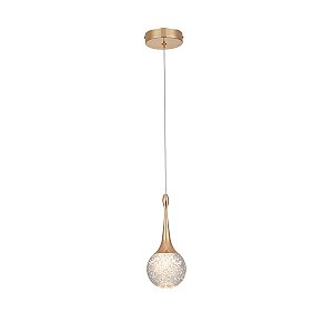 Pendente de Cristal Dourado 10x20cm 5W 3000K Bivolt com Cabo de 1,5m