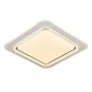 Plafon LED Redondo 50cm 120W 3000K 4500K 6000K 9000LM Bivolt Metal Branco e Acrílico