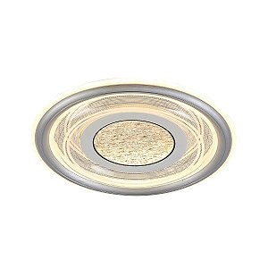 Plafon LED 40CM 60W 4500LM 3000K 4500K 6500K Bivolt Metal Cinza e Acrílico