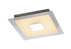 Plafon LED 28CM 12W 3000K Bivolt Metal e Vidro