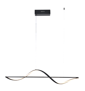 Pendente LED 120CM 30W 2100LM 3000K Bivolt Alumínio Preto e Silicone com Cabo de 2M
