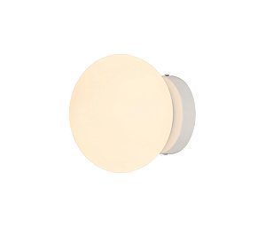 Arandela de Parede Redonda Ø18x12cm Metal Branco e Vidro Branco Fosco com Soquete G9