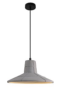 Pendente de Metal e Concreto Ø32×16CM para 1 Lâmpada E27 com Cabo de 2M