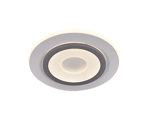Arandela LED Redonda 24cm 27W 3000K 2700lm Bivolt Metal Branco e Cinza com Acrílico
