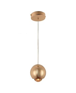 Pendente LED 10cm 7W 3000K 7000LM Bivolt Metal e Vidro Dourado