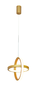 Pendente LED Ø22cm 26W 1820lm 3000K Bivolt Metal Dourado e Silicone