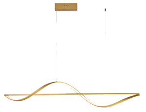 Pendente LED 120cm 30W 2100lm 3000K Bivolt Alumínio Dourado e Silicone com Cabo de 2m