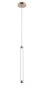 Pendente 4×42CM 9W 675LM 3000K Bivolt Metal Dourado + Acrílico Cabo 2M