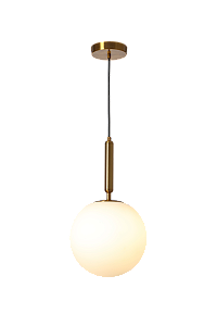Pendente de Metal Bronze com Vidro Branco e Soquete E27 de 20cm com Cabo de 1,5m
