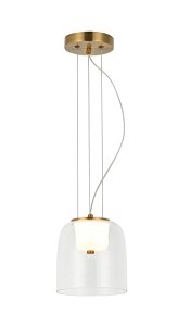 Pendente de Metal Bronze com Vidro Transparente 16×17CM 7W 700LM 3000K Bivolt