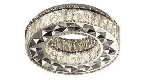 Plafon de Cristal Redondo 35cm 32W com Controle Remoto e Três Temperaturas de Cor