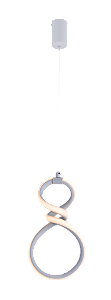 Pendente Ø26×15×9cm 16W 1120lm 3000K Bivolt Metal Branco+Silicone Cabo: 2m