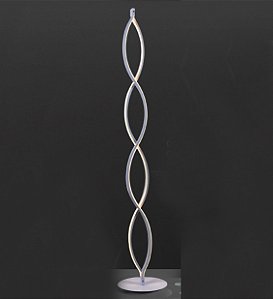 Luminária Led De Chão Espiral 22×142CM 46W 3000K Bivolt Aluminio Branco e Silicone