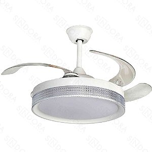 Pendente Branco com Ventilador Embutido 50cm 36w Led Bivolt | 3 Temperaturas