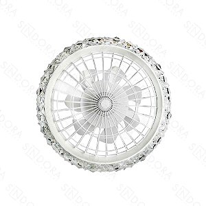 Pendente com Ventilador Branco 50cm Led 36w Dimerizável Bivolt Temperatura Ajustável 2700k a 6500k