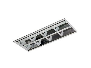Luminária Comercial de Embutir Slim 2x9W com Aletas