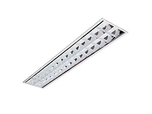 Luminária Comercial Slim de Embutir com Aletas 2x18W