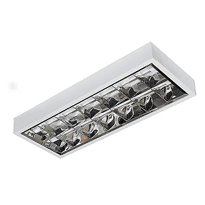 Luminária Comercial CE 1089 de Sobrepor com Aletas 2x9W