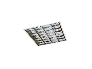 Luminária Comercial CE 9089 SLIM de Embutir com Aletas 4x9W
