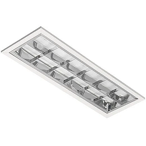Luminária Comercial Slim de Embutir com Aletas 2x9W