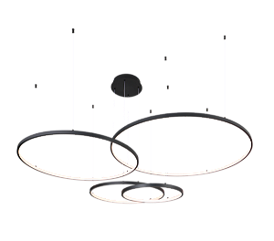 Pendente de Teto LED 174W 12180lm 3000K Bivolt Alumínio Preto e Silicone com Cabo de 4m