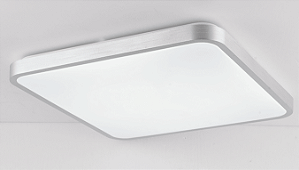 Plafon LED 120W 9000lm Multitemperatura Bivolt Metal Prata e Acrílico