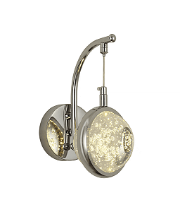 Arandela de Parede 7W 3000K 700lm Bivolt em Metal Cromado e Cristal