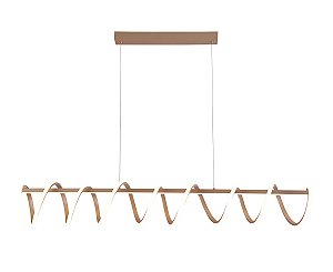 Pendente LED Circular 120CM 103W 7725LM 3000K Bivolt Metal Dourado e Silicone com Cabo de 1,5M