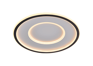 Plafon LED 40cm 49W 3500lm 3000K Bivolt Metal Preto e Silicone