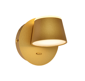 Arandela com Interruptor Luz Direta e Indireta 12×12CM 14W 3000K 1400LM Bivolt Metal Dourado e Acrílico