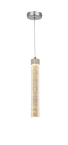 Pendente Tubular de Cristal 5W 3000K Bivolt Cromado com Cabo de 2m